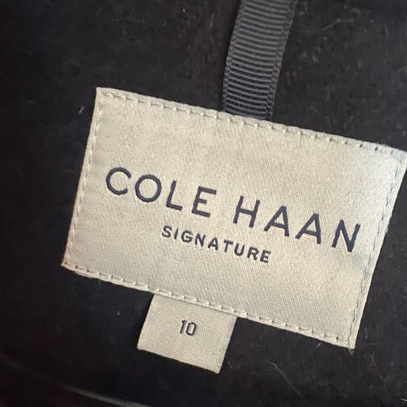 Navy blue Cole Haan wool coat - Picture 3 of 4